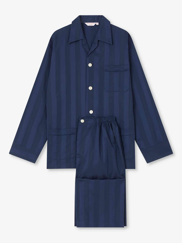 DEREK ROSE Lingfield Men's Pyjama Set NAVY