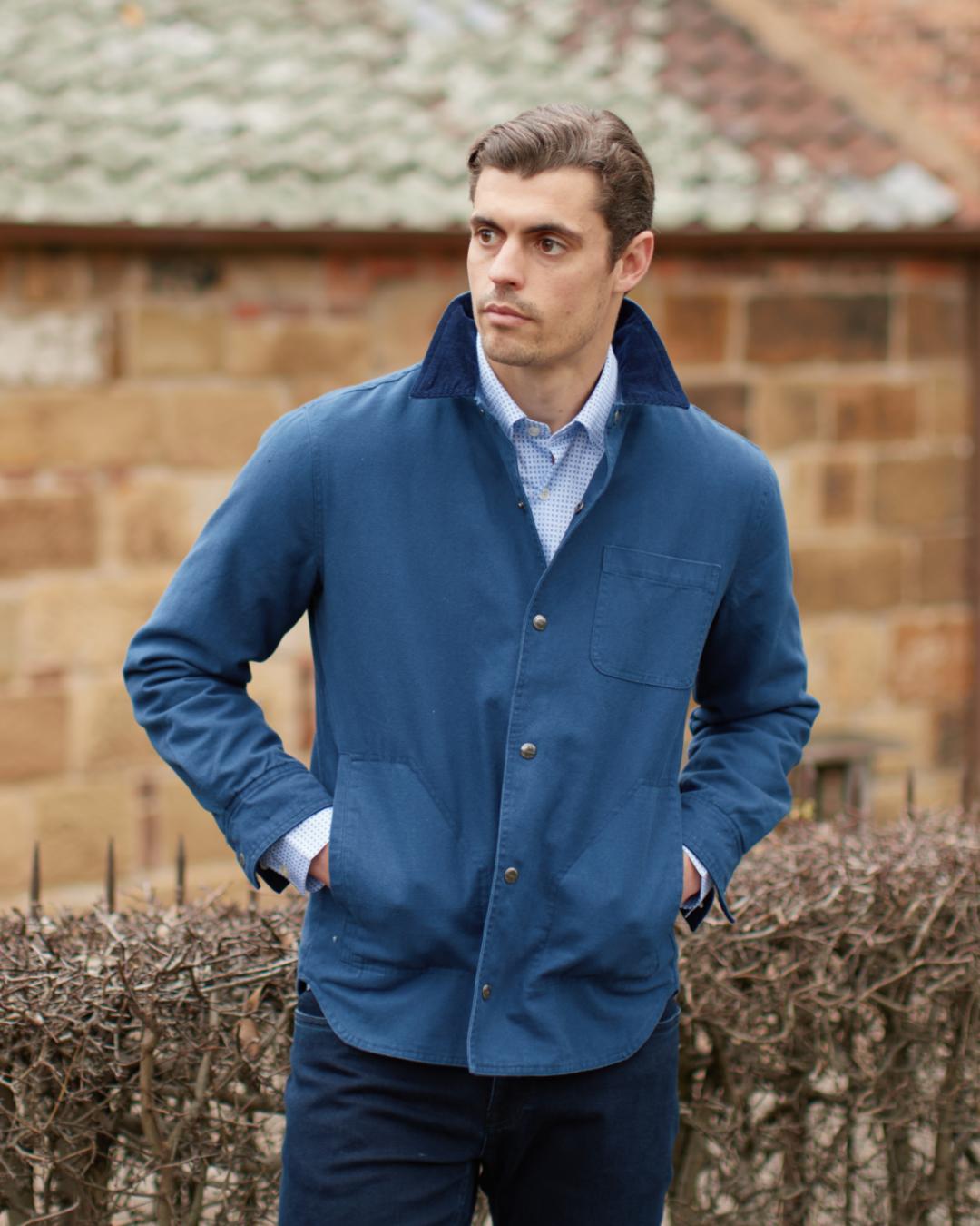 BEAUCAIRE Stone Wash Jacket NAVY