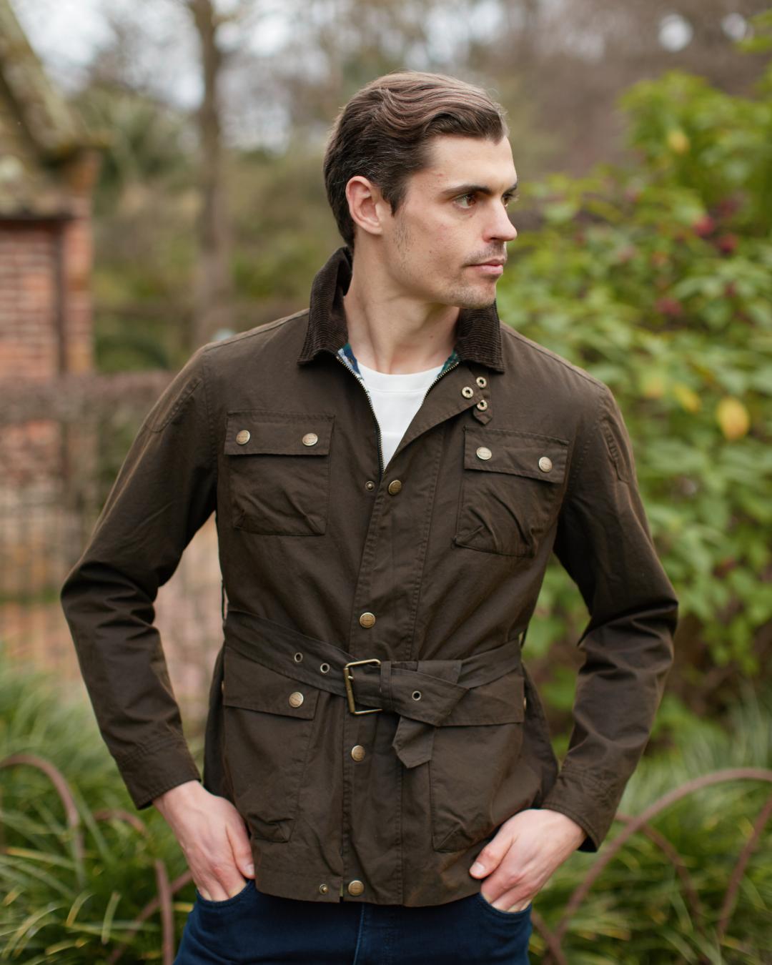 BEAUCAIRE British Millerain Waxed Jacket OLIVE
