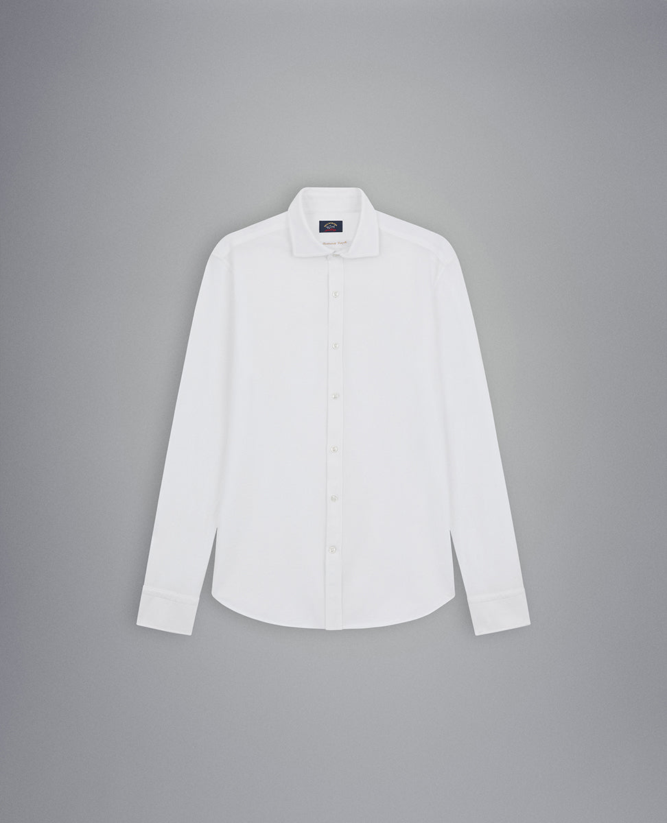 PAUL&SHARK Jersey Pique Knit Shirt WHITE