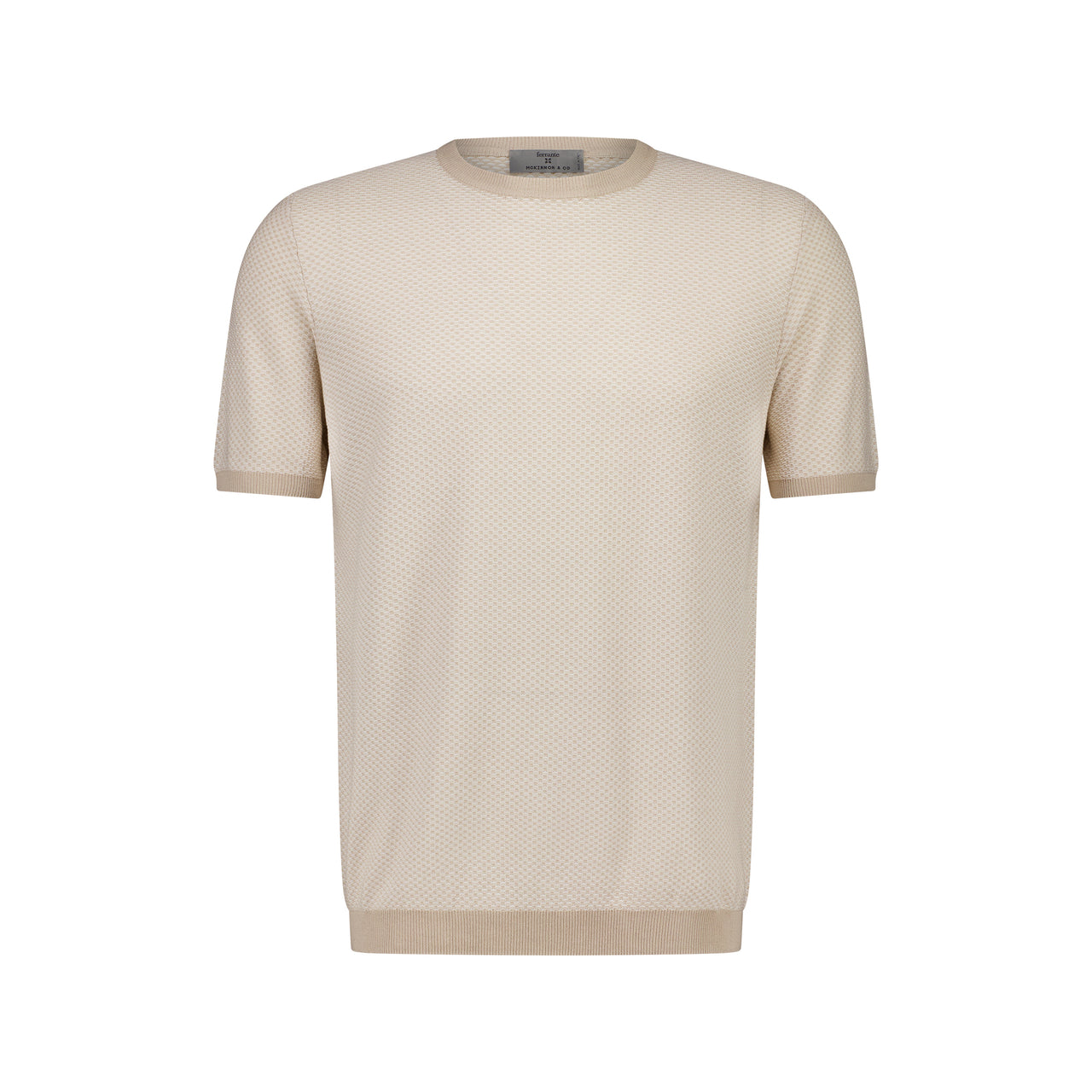 Ferrante Short Sleeve Contrast T-Shirt in BEIGE