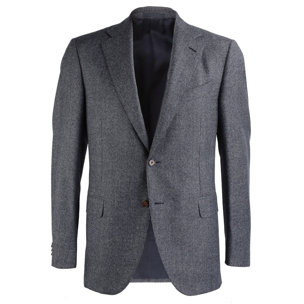 HENRY SARTORIAL X CARUSO Wool Prince Of Wales Check Suit GREY REG