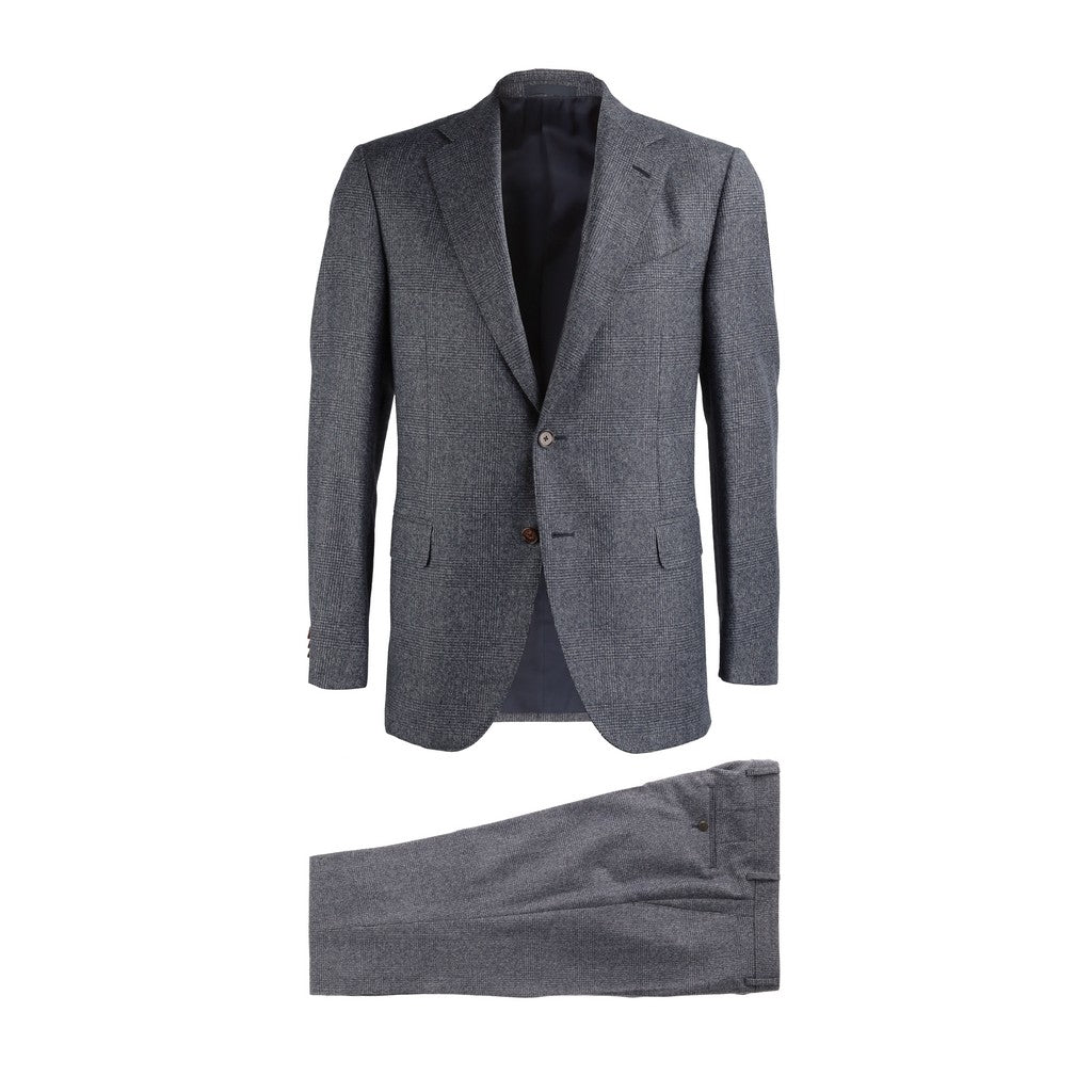 HENRY SARTORIAL X CARUSO Wool Prince Of Wales Check Suit GREY REG