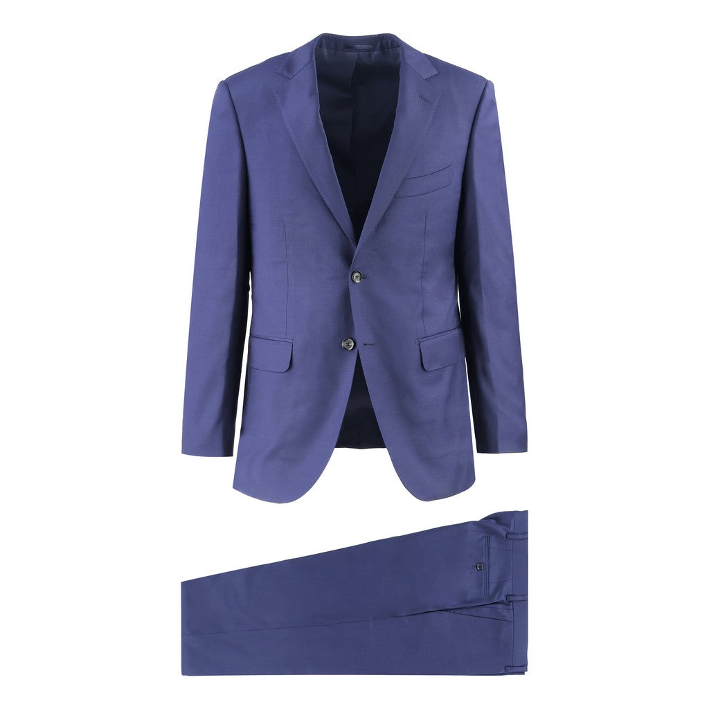 HENRY SARTORIAL Merino Wool Notch Lapel Suit NAVY