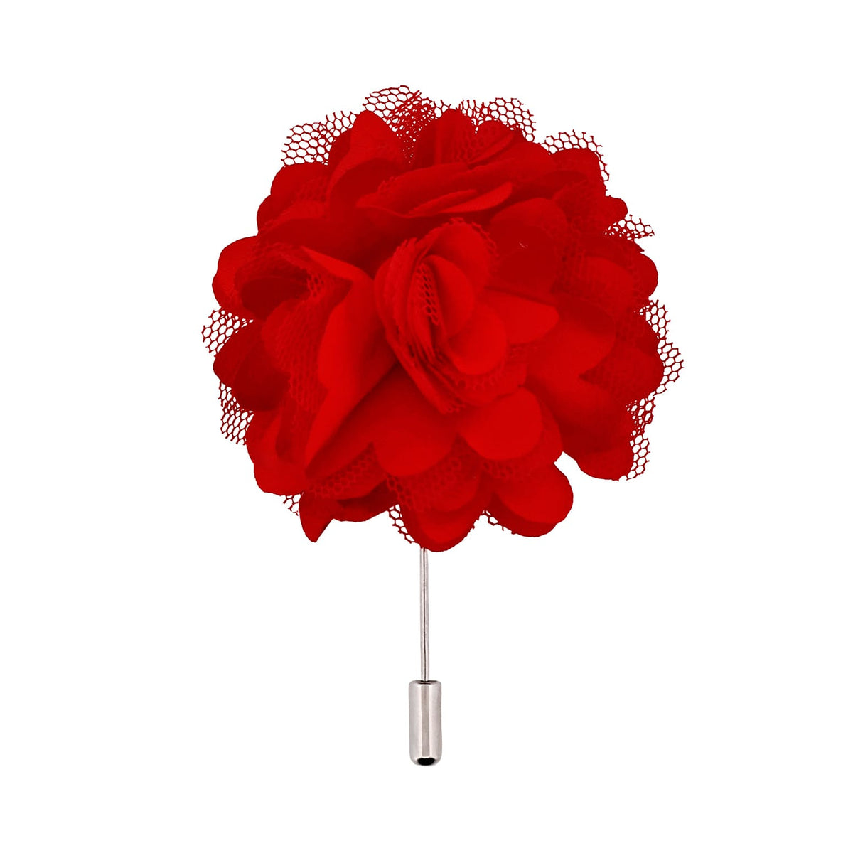 Red Flower Lapel Pin