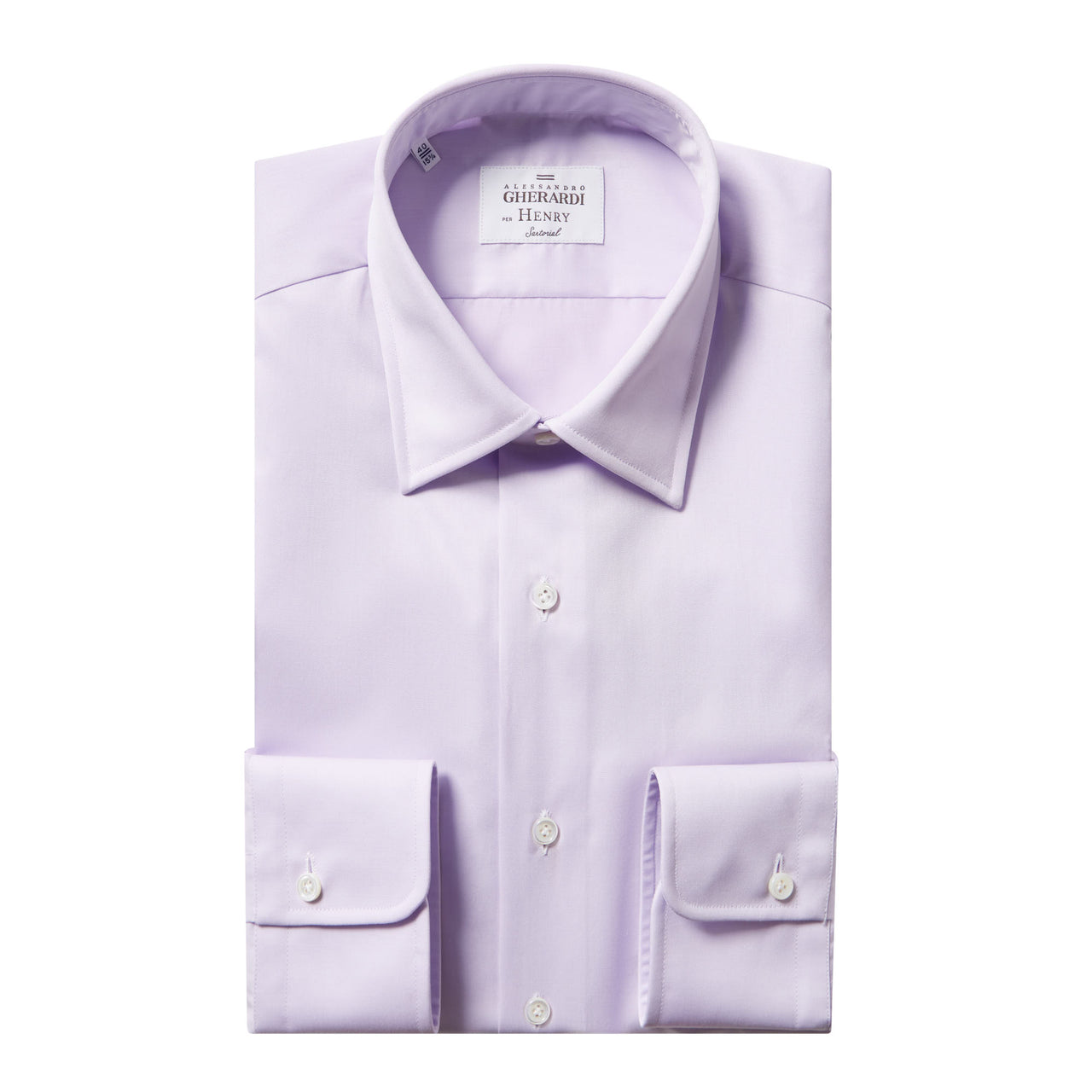 HENRY SARTORIAL X GHERARDI Classic Fit Twill Shirt Single Cuff LIGHT PINK