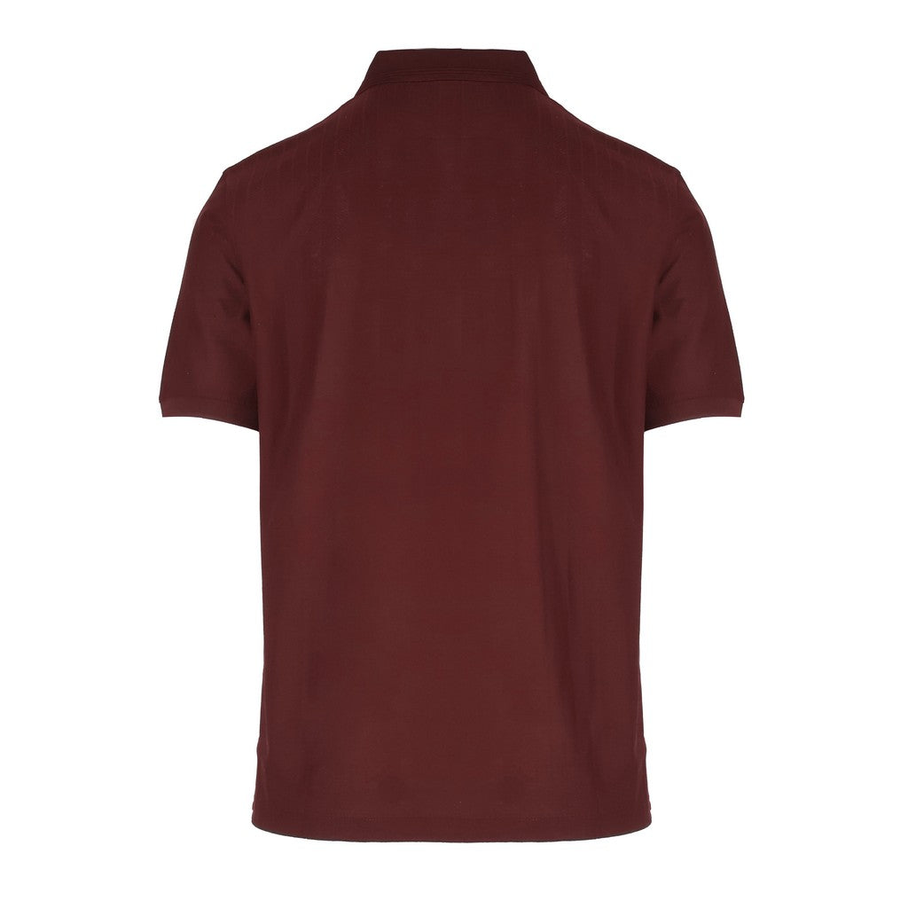 CORNELIANI Herringbone Cotton Polo BRICK RED
