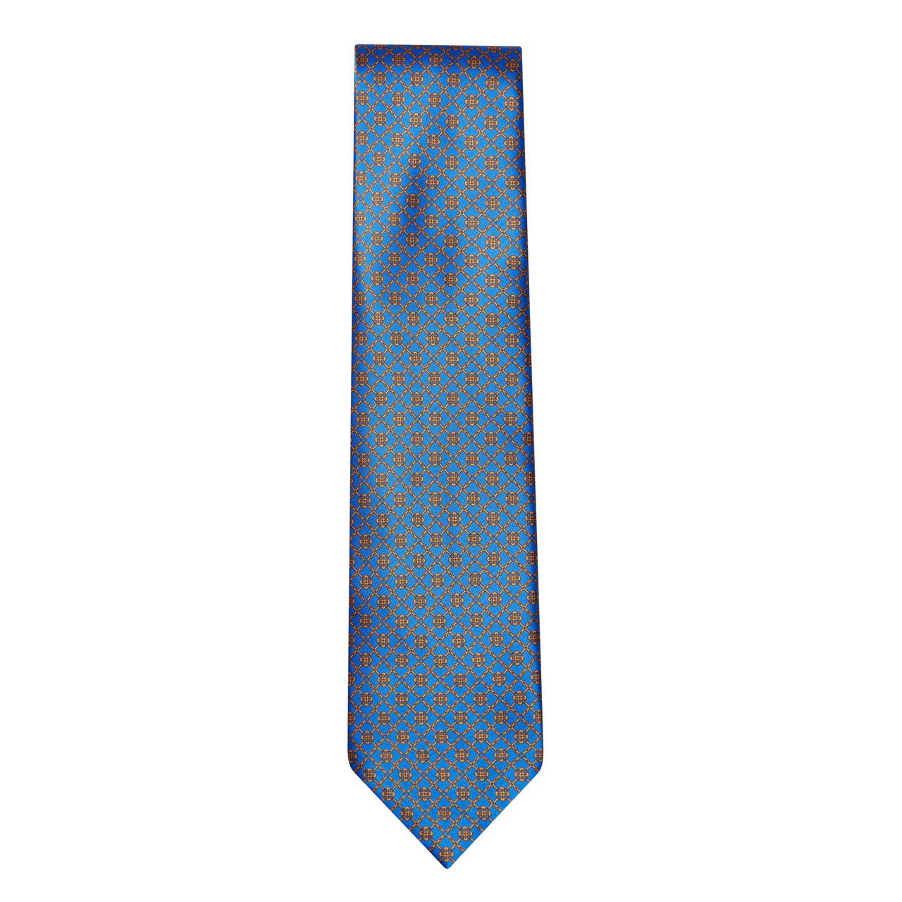 STEFANO RICCI Silk Tie BLUE/YELLOW