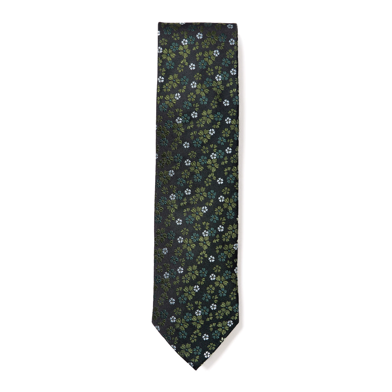 HENRY SARTORIAL X CANTINI Floral Silk Tie OLIVE