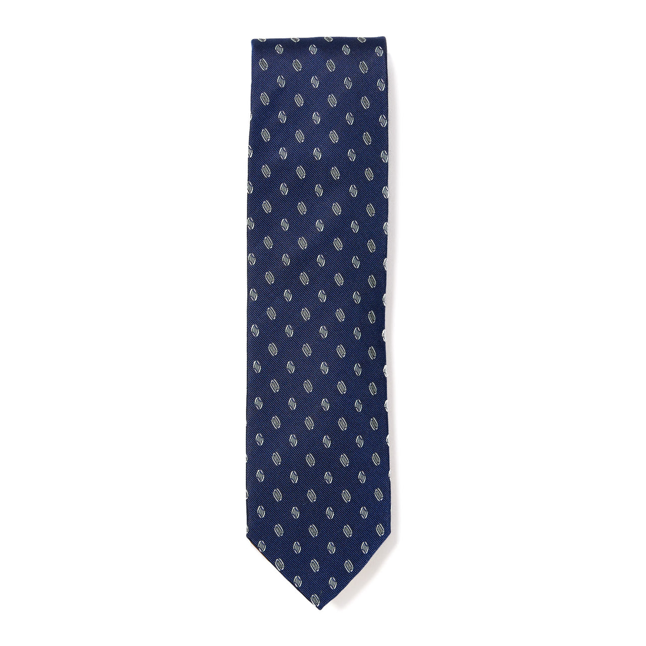 HENRY SARTORIAL X CANTINI Woven Silk Tie NAVY/WHITE
