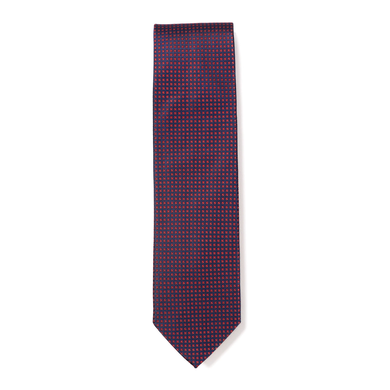 HENRY SARTORIAL X CANTINI Woven Pattern Tie NAVY/RED