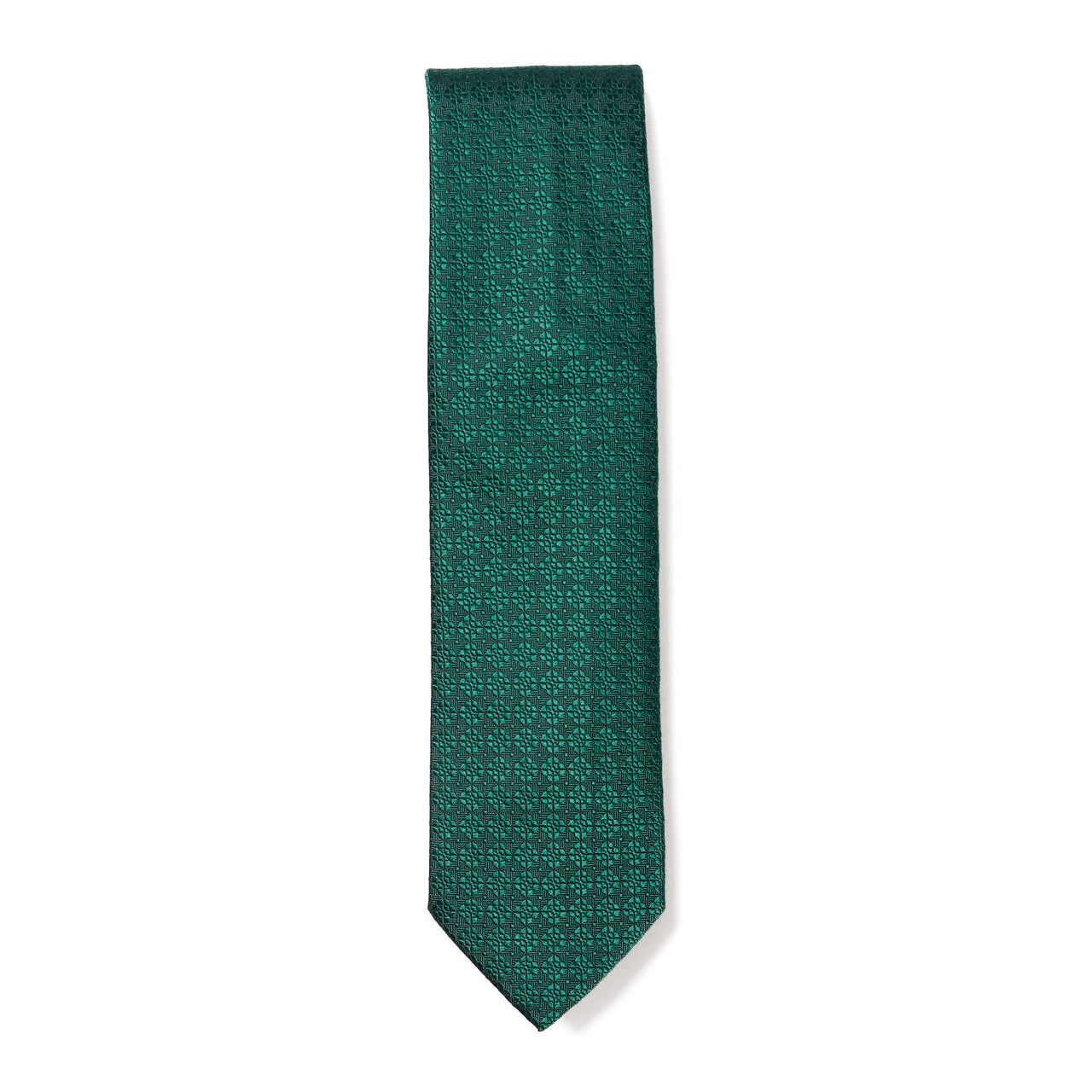 HENRY SARTORIAL X CANTINI Woven Textured Tie EMERALD GREEN