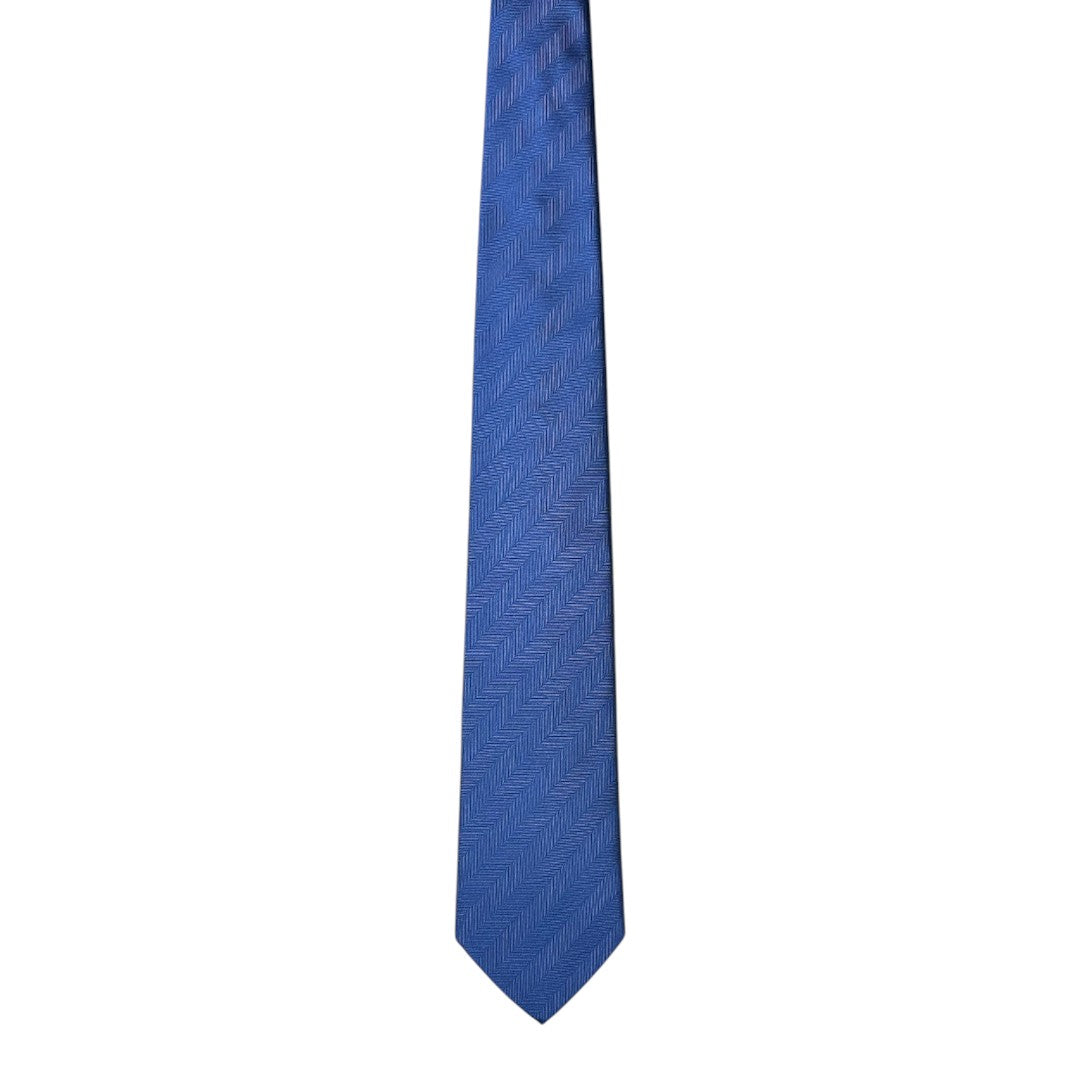 HENRY SARTORIAL X CANTINI Silk Woven Tie BLUE