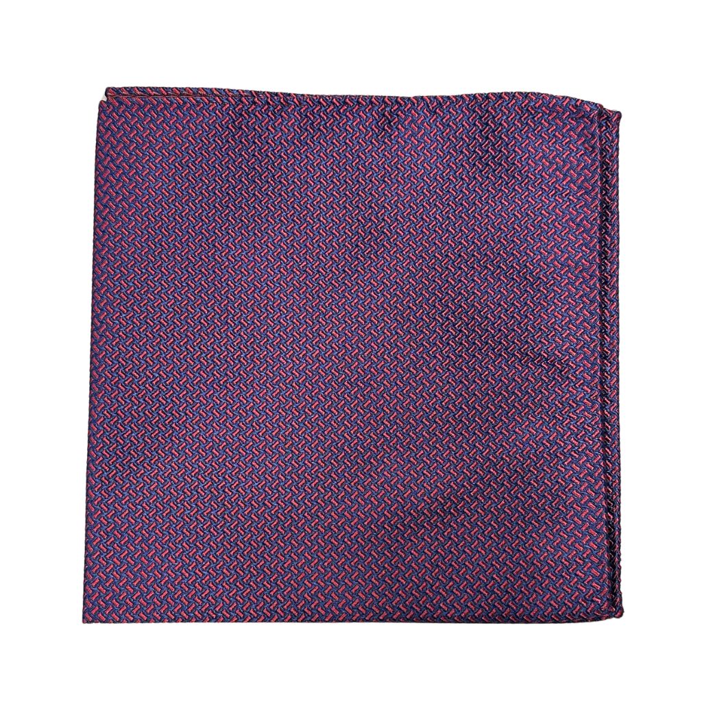 HENRY SARTORIAL X CANTINI Silk Woven Pocket Square RED