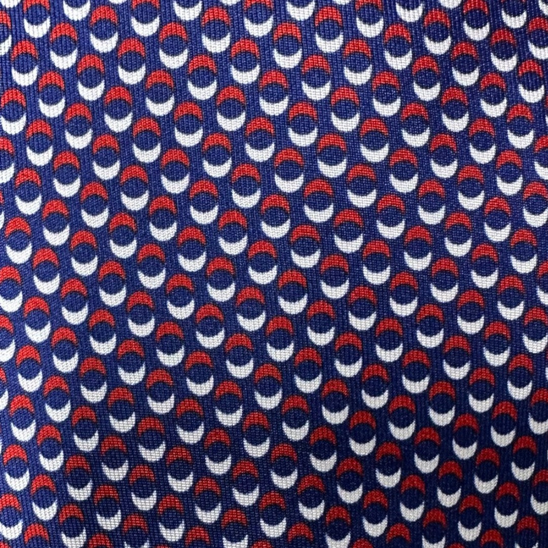 HENRY SARTORIAL X CANTINI Silk Printed Tie NAVY/RED