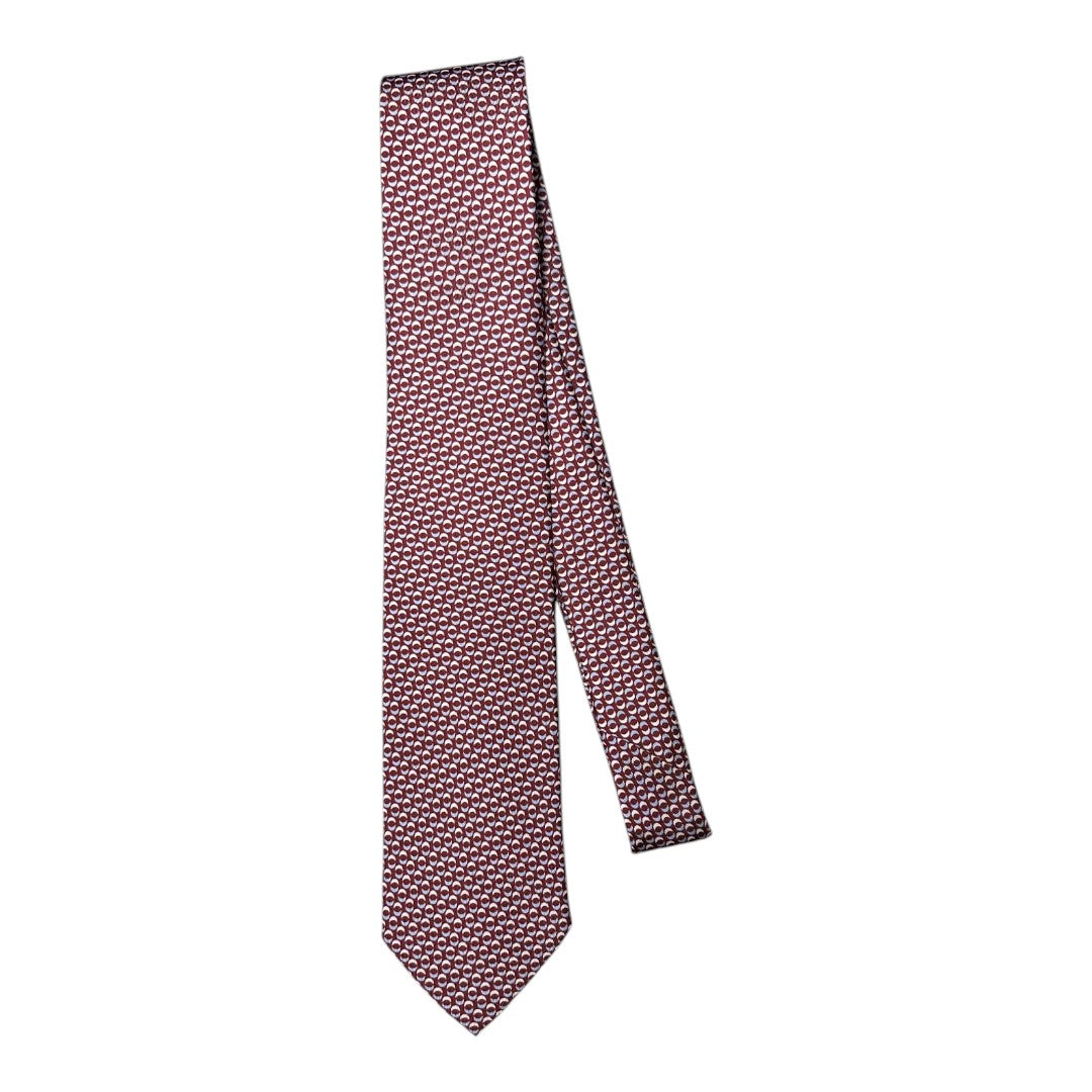HENRY SARTORIAL X CANTINI Silk Printed Tie WINE