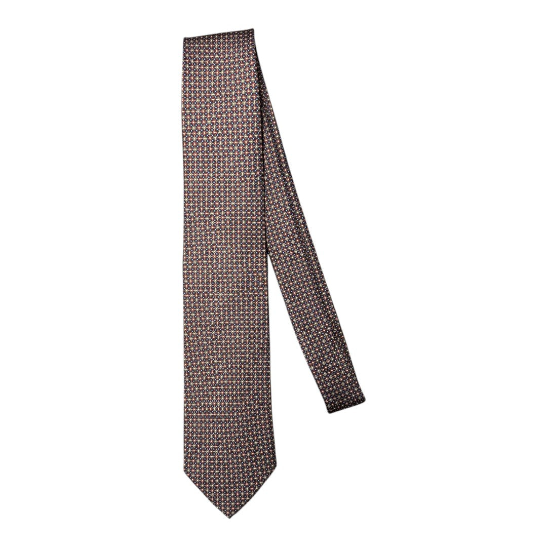 HENRY SARTORIAL X CANTINI Silk Printed Tie RED