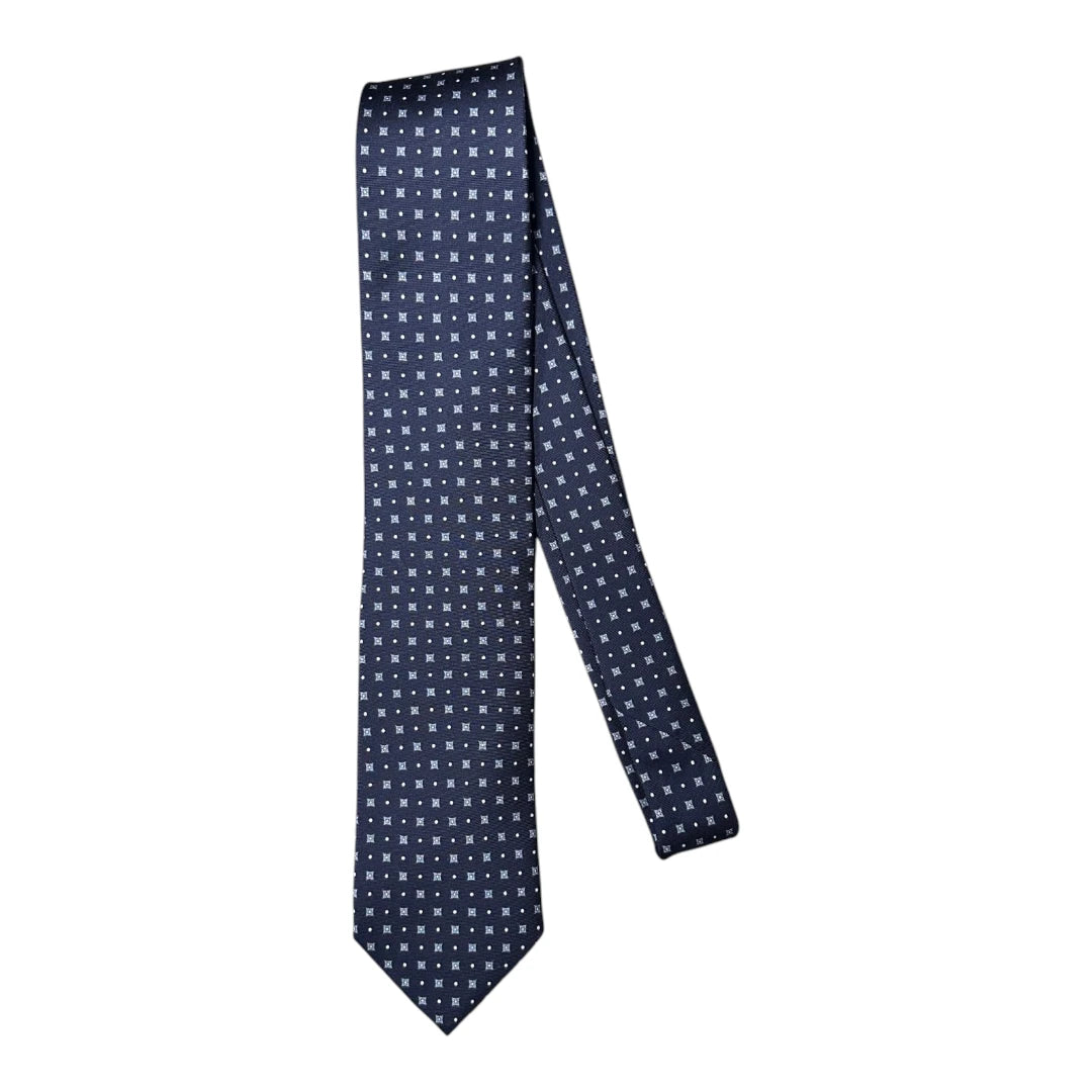 HENRY SARTORIAL X FLORENCE STYLE Twill Fantasia Tie NAVY
