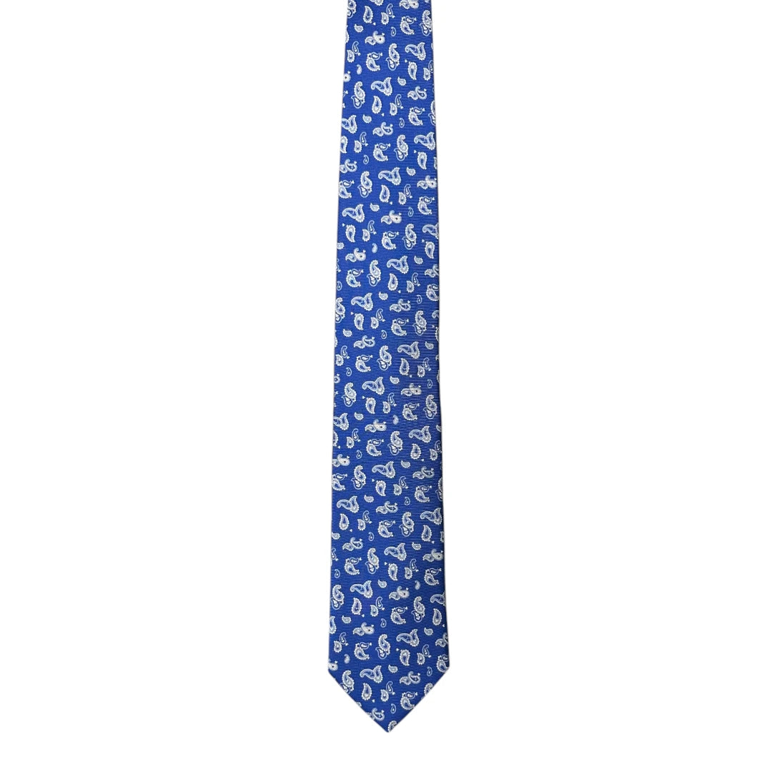 HENRY SARTORIAL X FLORENCE STYLE Twill Large Paisley Tie BLUE