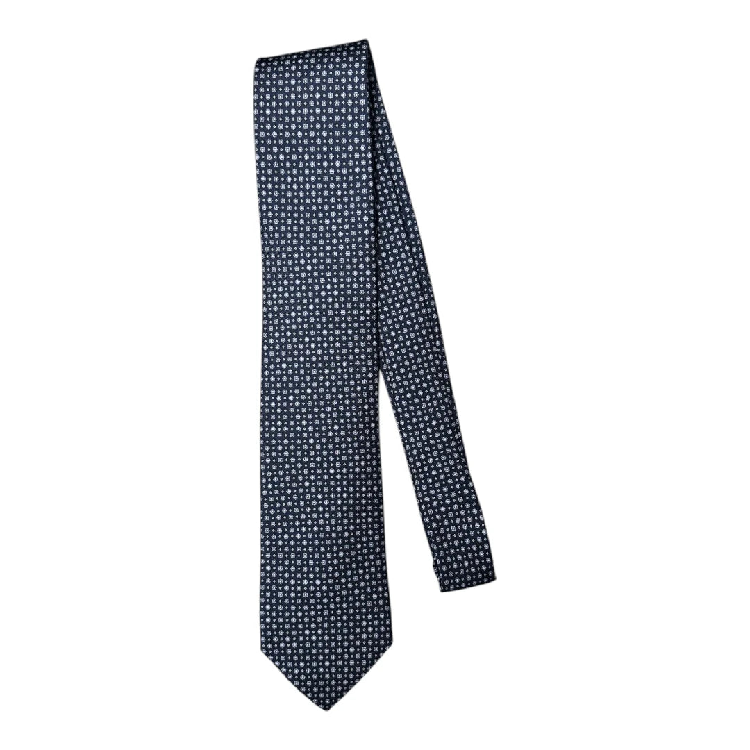 HENRY SARTORIAL X FLORENCE STYLE Twill Fantasia Print Tie NAVY