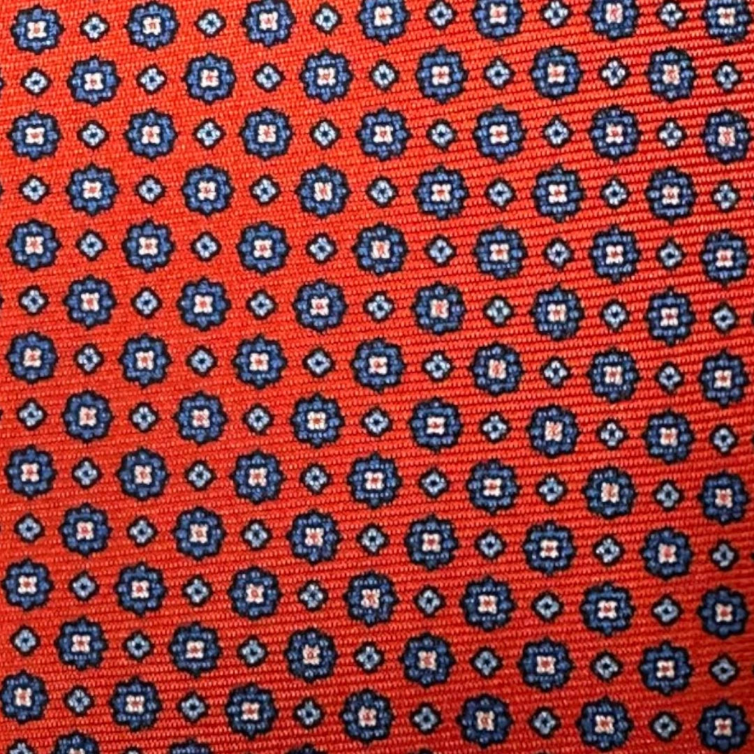 HENRY SARTORIAL X FLORENCE STYLE Twill Fantasia Print Tie RED