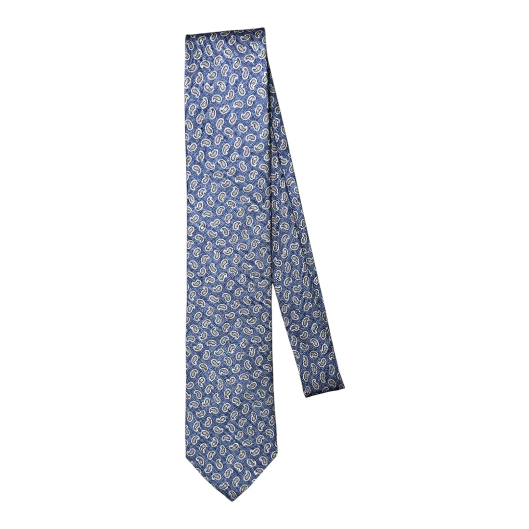 HENRY SARTORIAL X FLORENCE STYLE Panama Paisley Tie NAVY