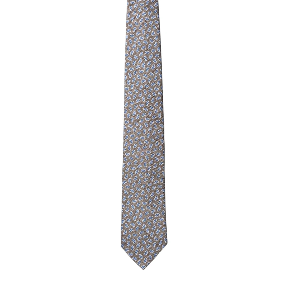 HENRY SARTORIAL X FLORENCE STYLE Panama Paisley Tie BROWN