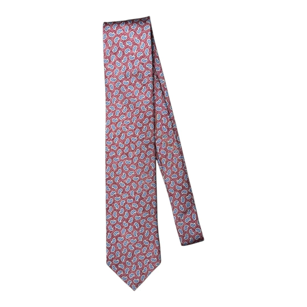 HENRY SARTORIAL X FLORENCE STYLE Panama Paisley Tie RED
