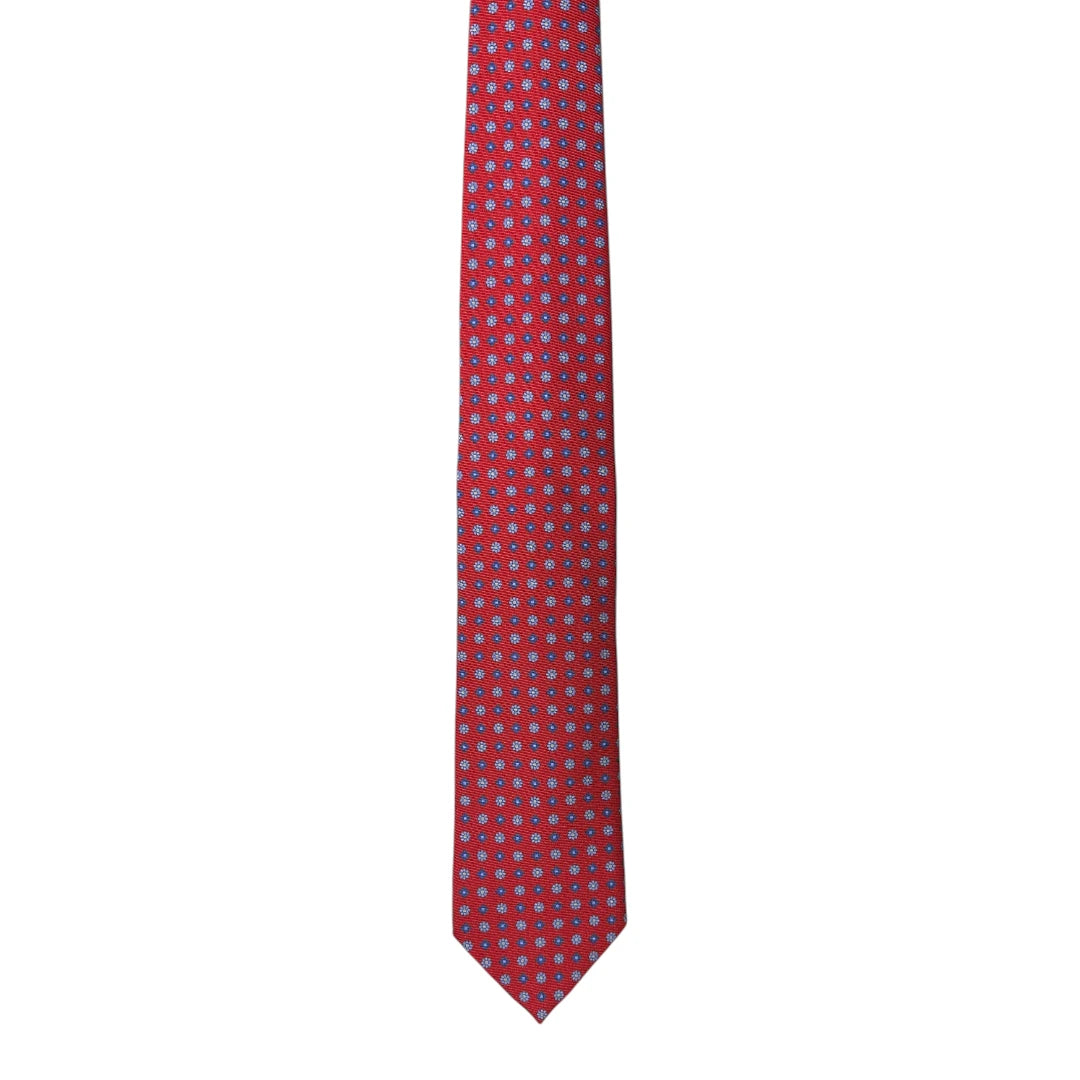 HENRY SARTORIAL X FLORENCE STYLE Small Floral Silk Tie RED