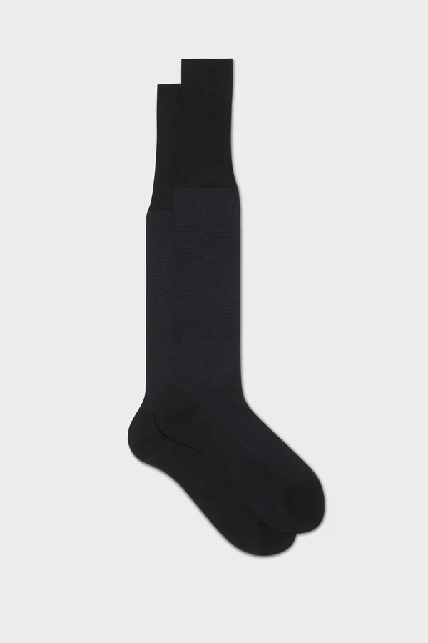 BRESCIANI Embroidered Cotton Socks BLACK