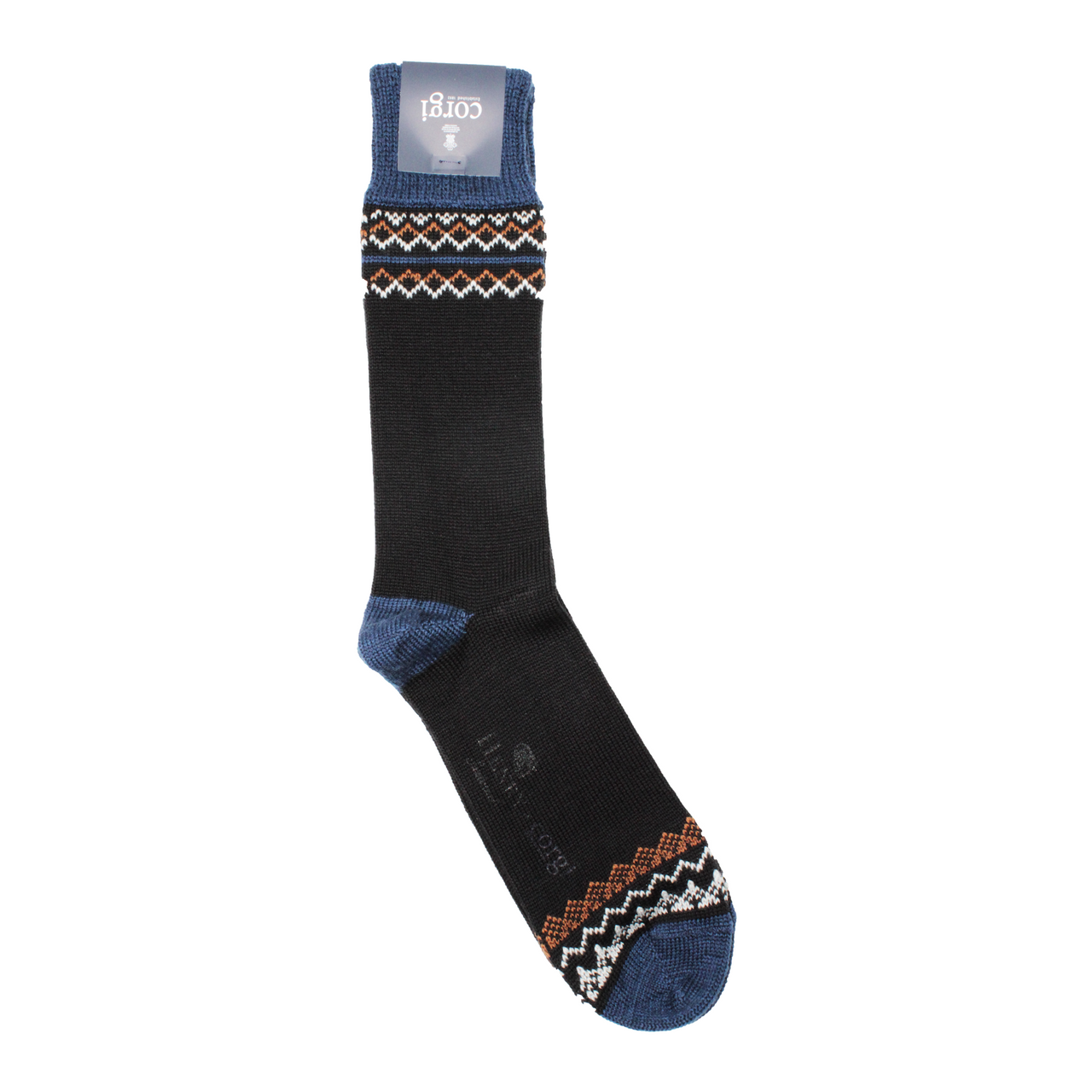 CORGI Washable Wool Socks BLACK/BLUE