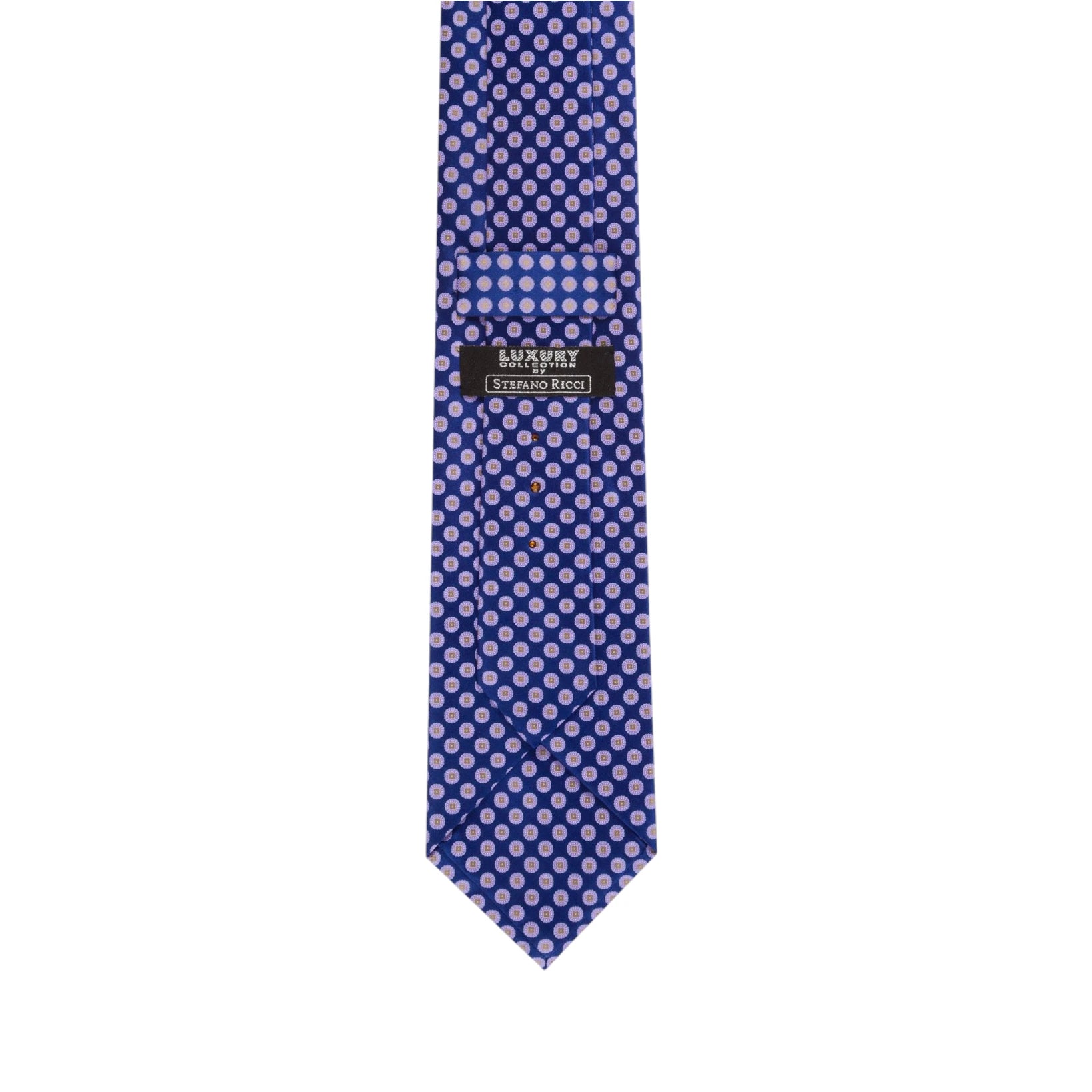 STEFANO RICCI Silk Luxury Tie MULTI BLUE BASE