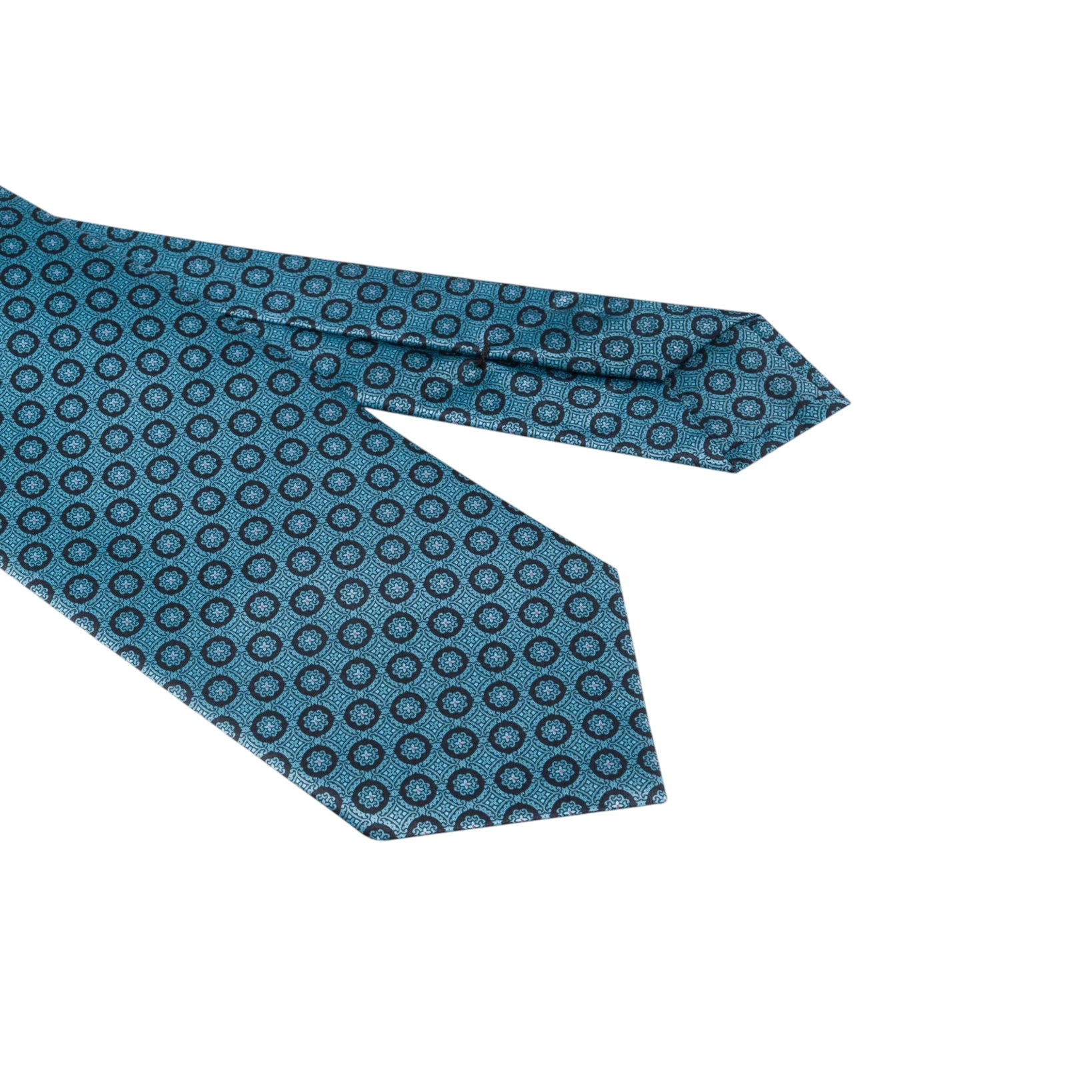 STEFANO RICCI Silk Luxury Tie TEAL/BLACK