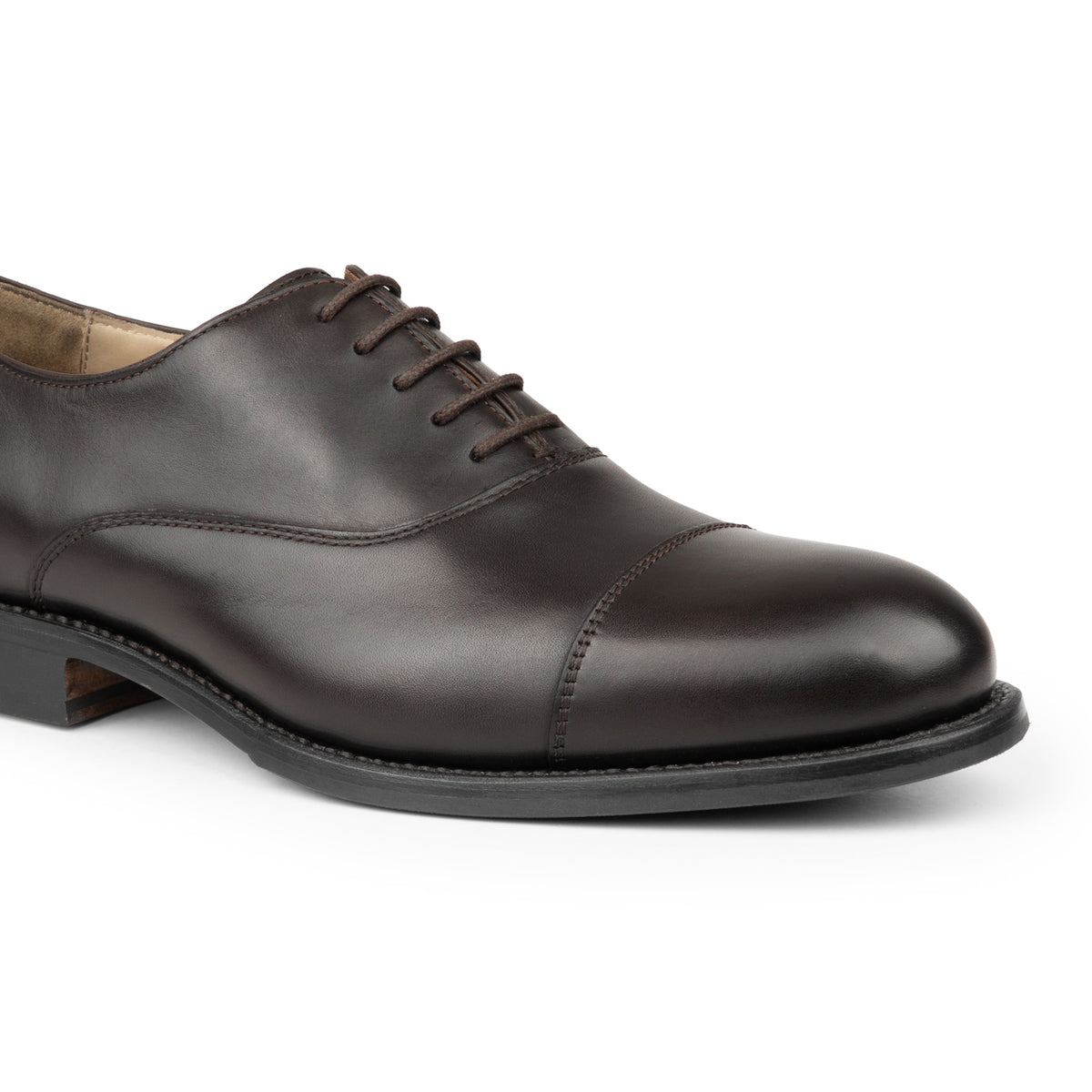 HENRY BUCKS Oxford Toe Cap F-Fit Leather Sole DARK BROWN