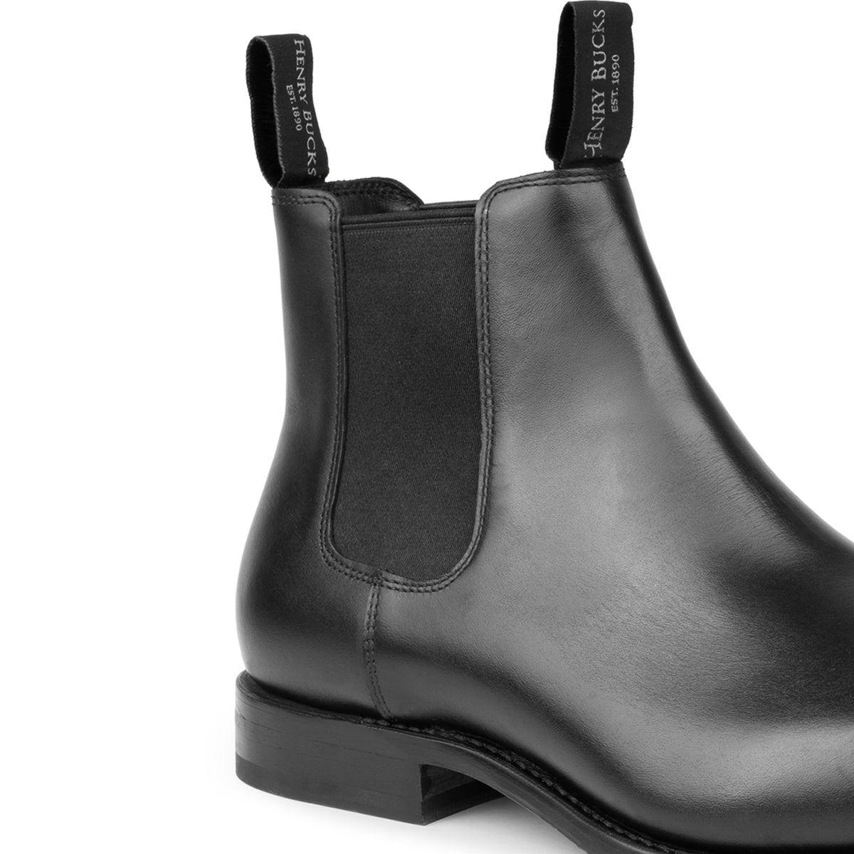 HENRY BUCKS Melbourne Chelsea Boot Rubber Sole BLACK