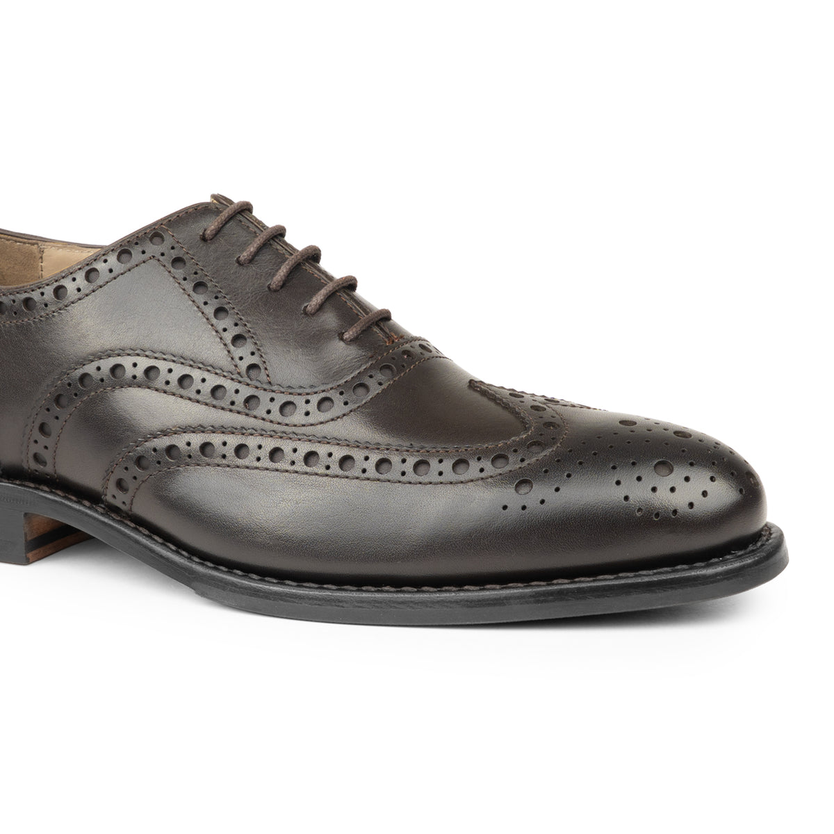 HENRY BUCKS Oxford Brogue Leather Sole DARK BROWN