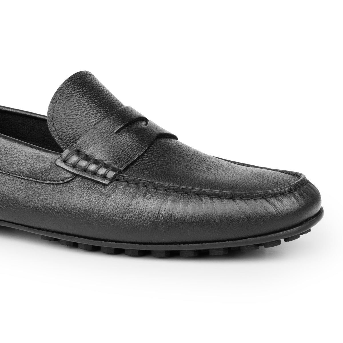 HENRY BUCKS Sorrento Penny Loafer Rubber Sole BLACK