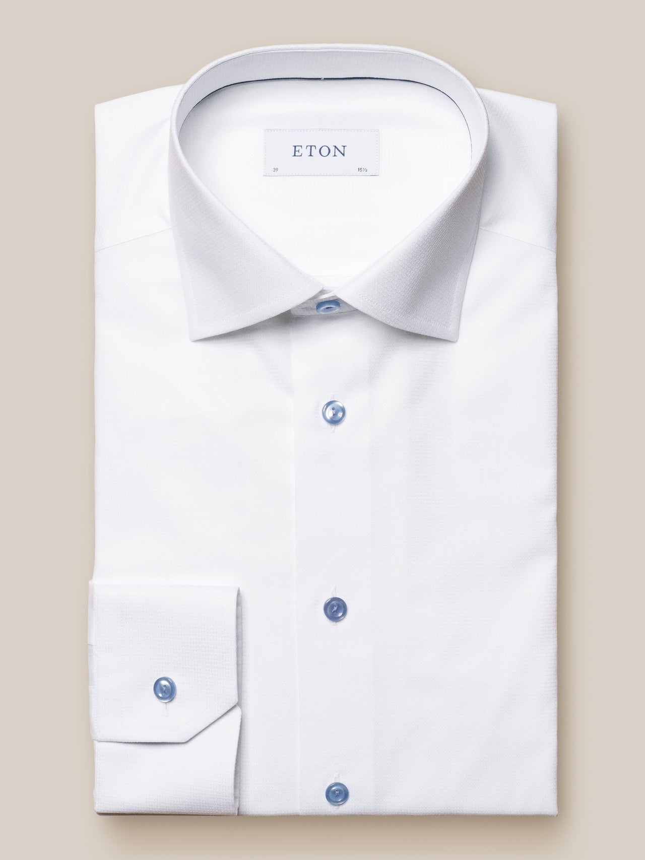 ETON Plain Shirt With Contrast Button SC-Contemporary Fit LIGHT BLUE