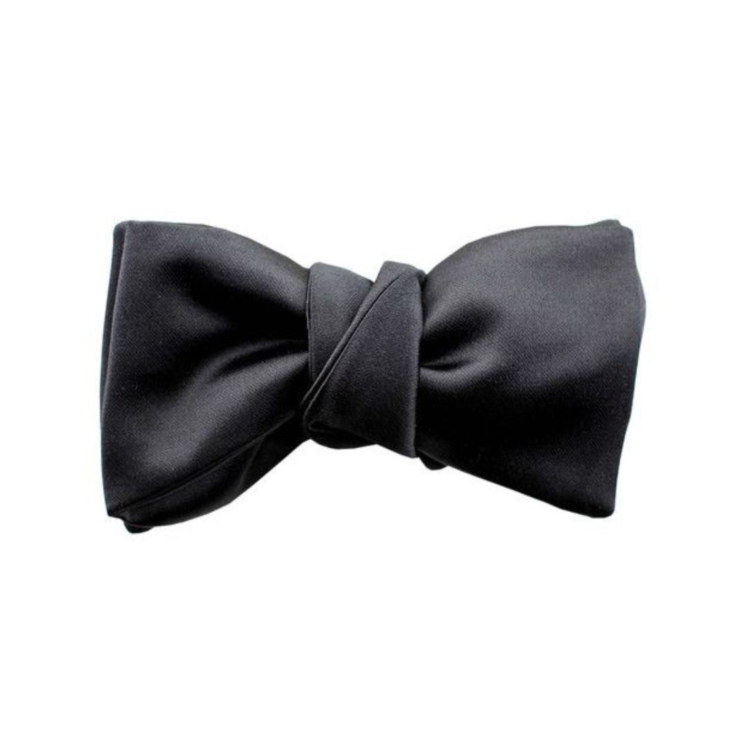 HENRY SARTORIAL Black Silk Bow Tie BLACK