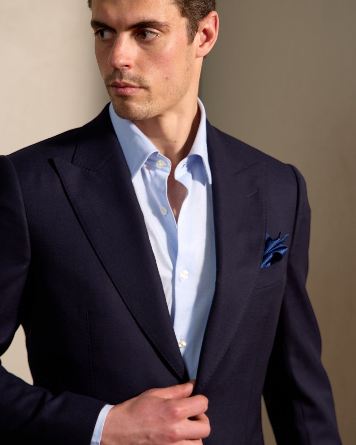 HENRY SARTORIAL Fashion Cotton Birdseye Shirt BLUE