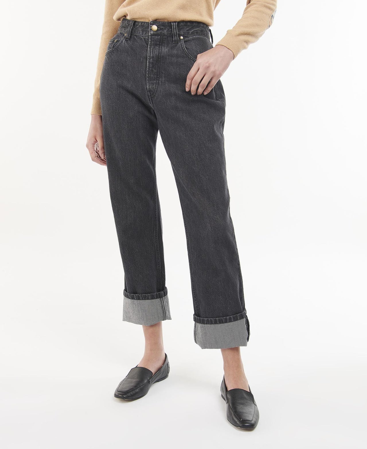 BARBOUR Moorland High-Rise Jeans BLACK