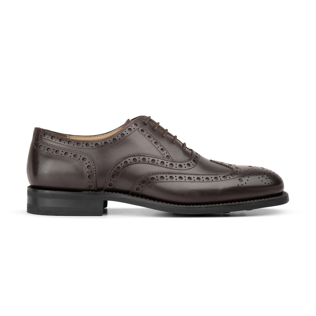 HENRY BUCKS Oxford Brogue Rubber Sole DARK BROWN