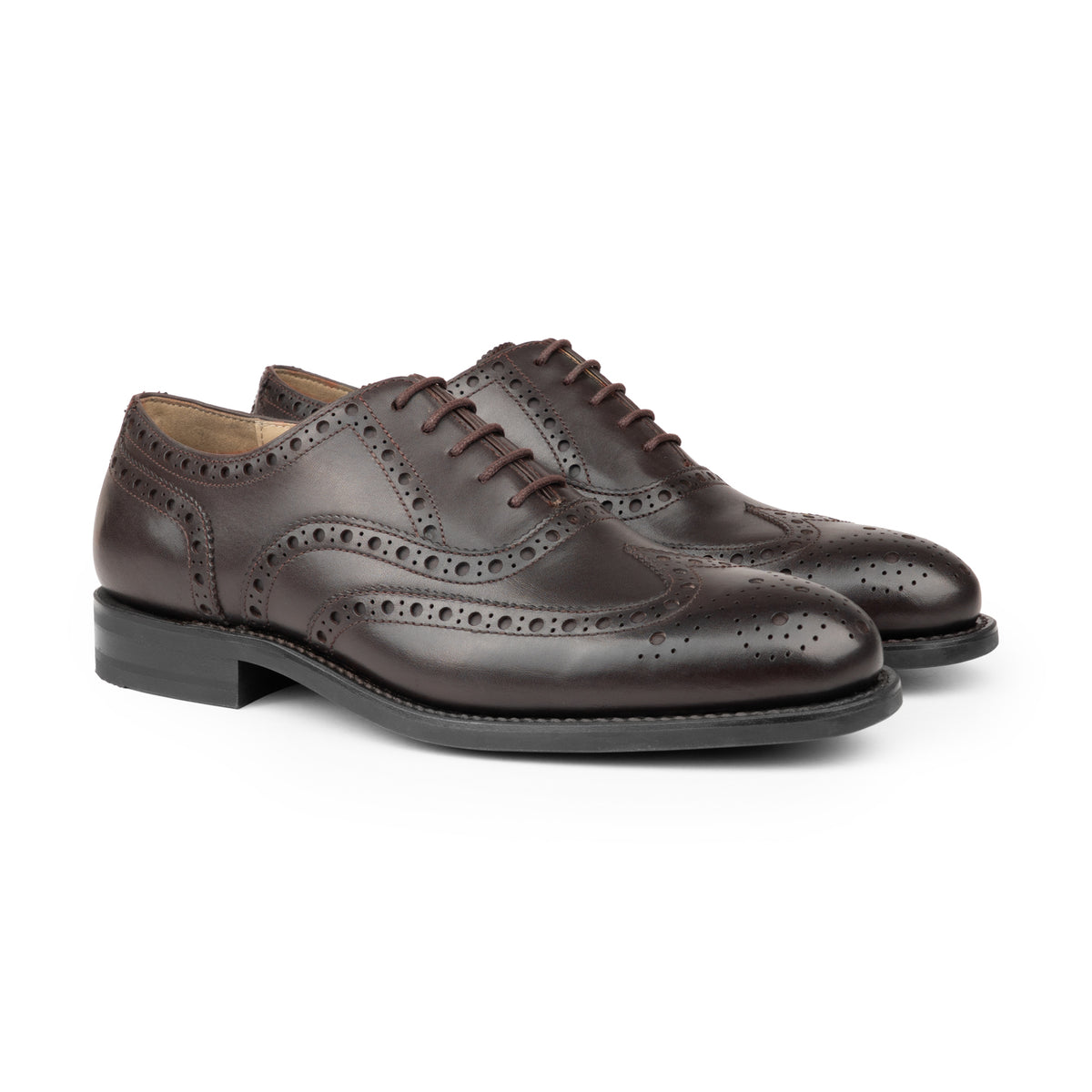 HENRY BUCKS Oxford Brogue Rubber Sole DARK BROWN