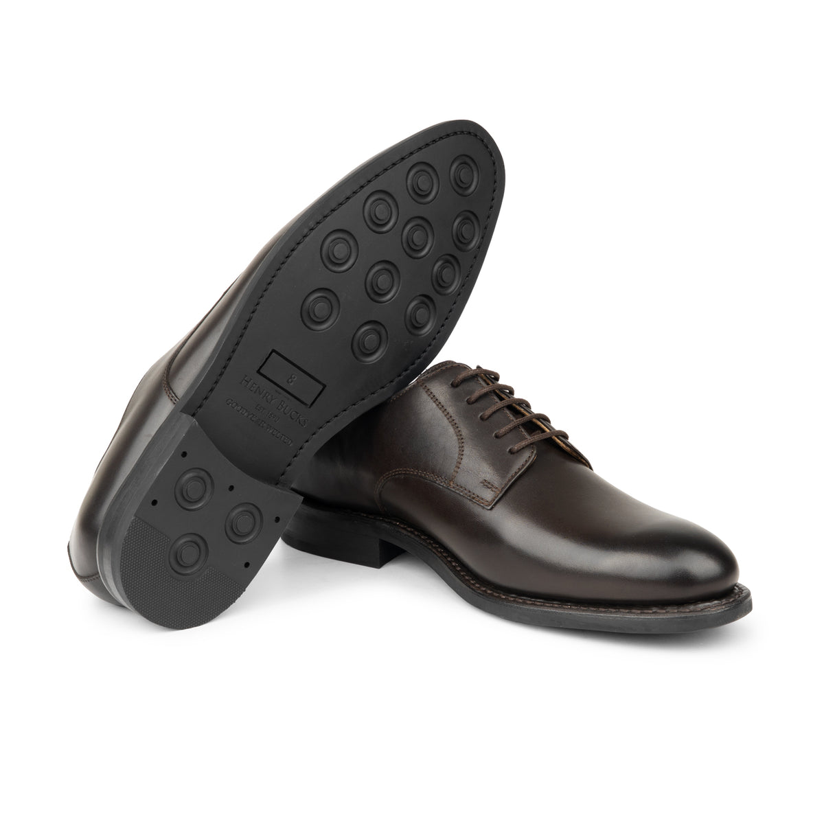 HENRY BUCKS London Derby Rubber Sole DARK BROWN