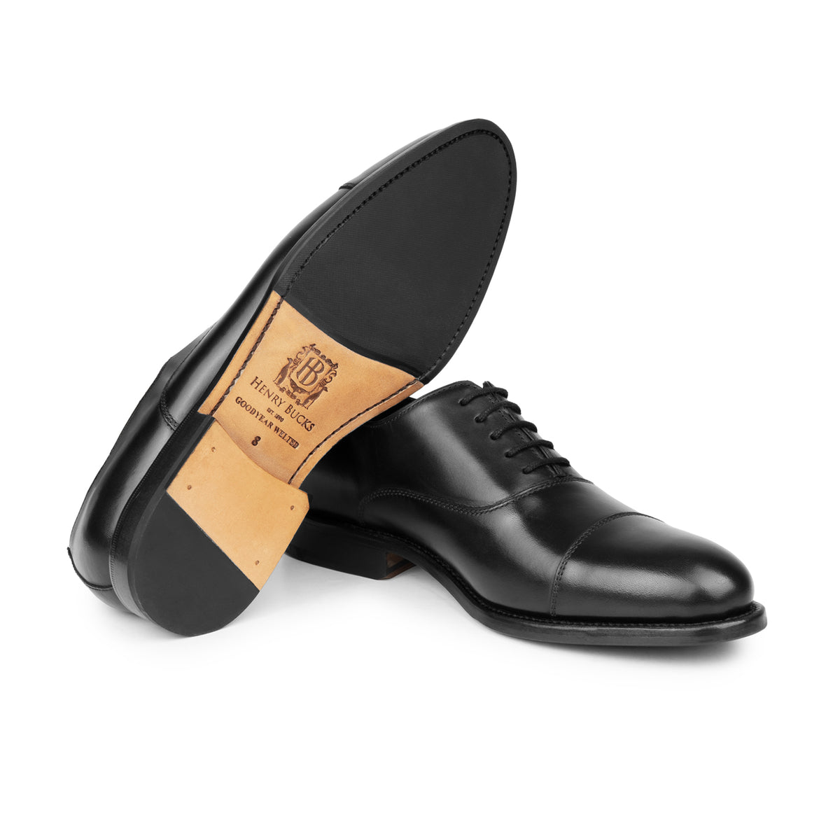 HENRY BUCKS Oxford Toe Cap G-Fit Leather Sole DARK BROWN