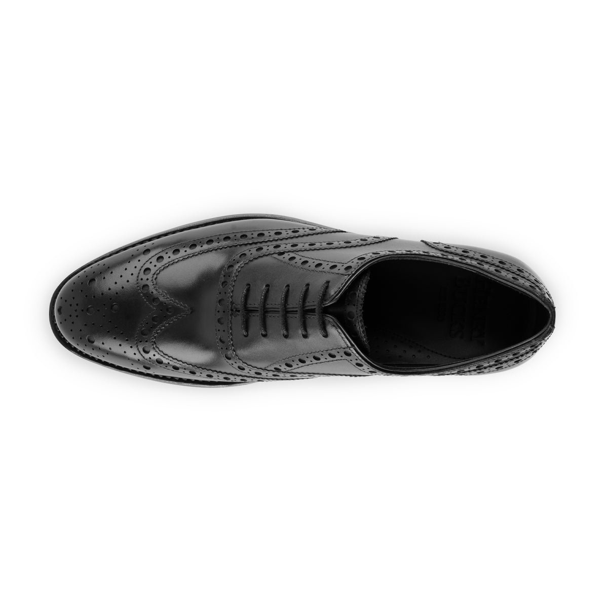 HENRY BUCKS Oxford Brogue Leather Sole BLACK
