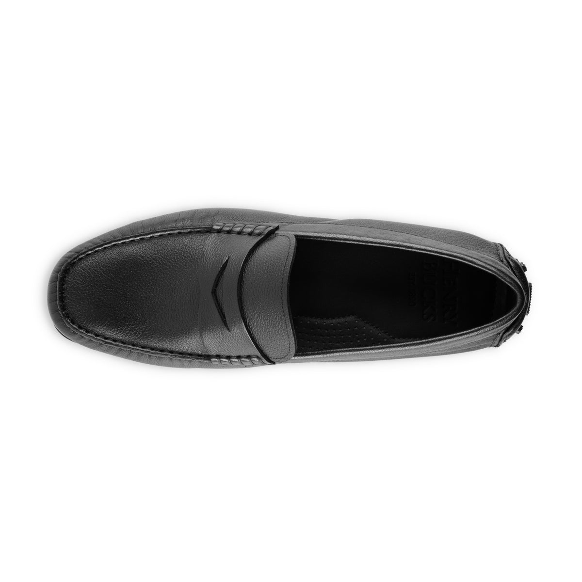 HENRY BUCKS Sorrento Penny Loafer Rubber Sole BLACK