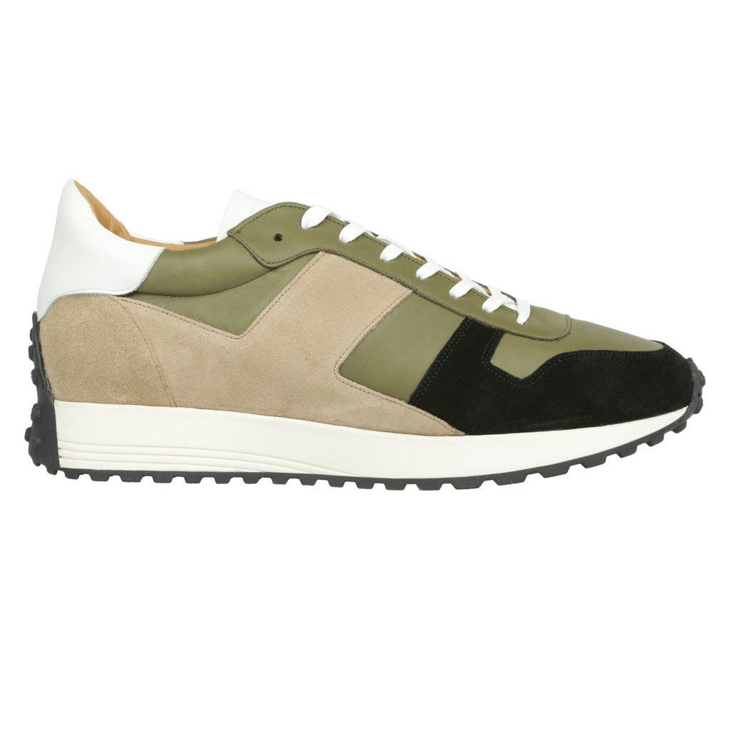 ARTIGIANO ROMA Multi Suede Sneaker BEIGE/OLIVE - Henry Bucks