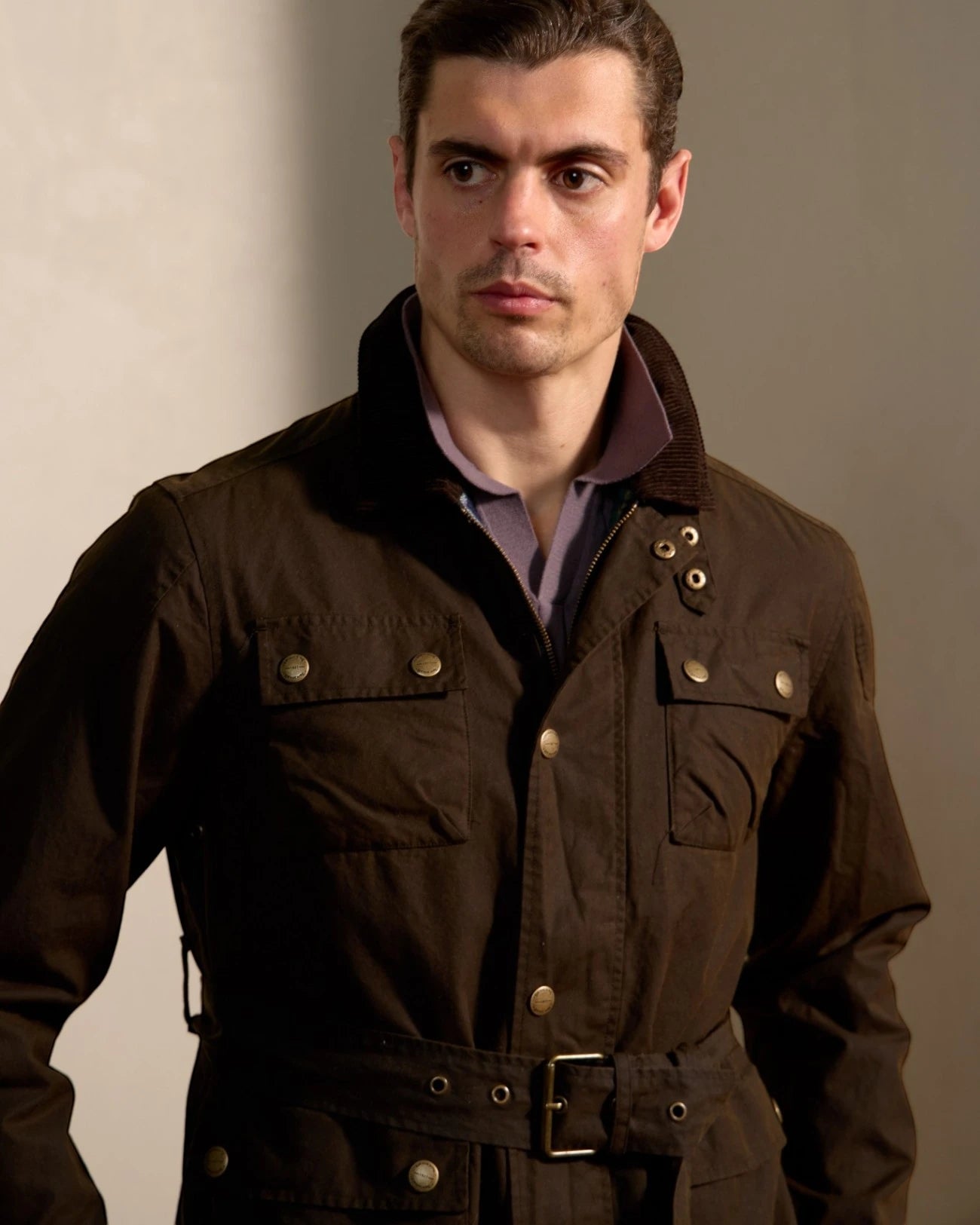 BEAUCAIRE British Millerain Waxed Jacket OLIVE - Henry Bucks