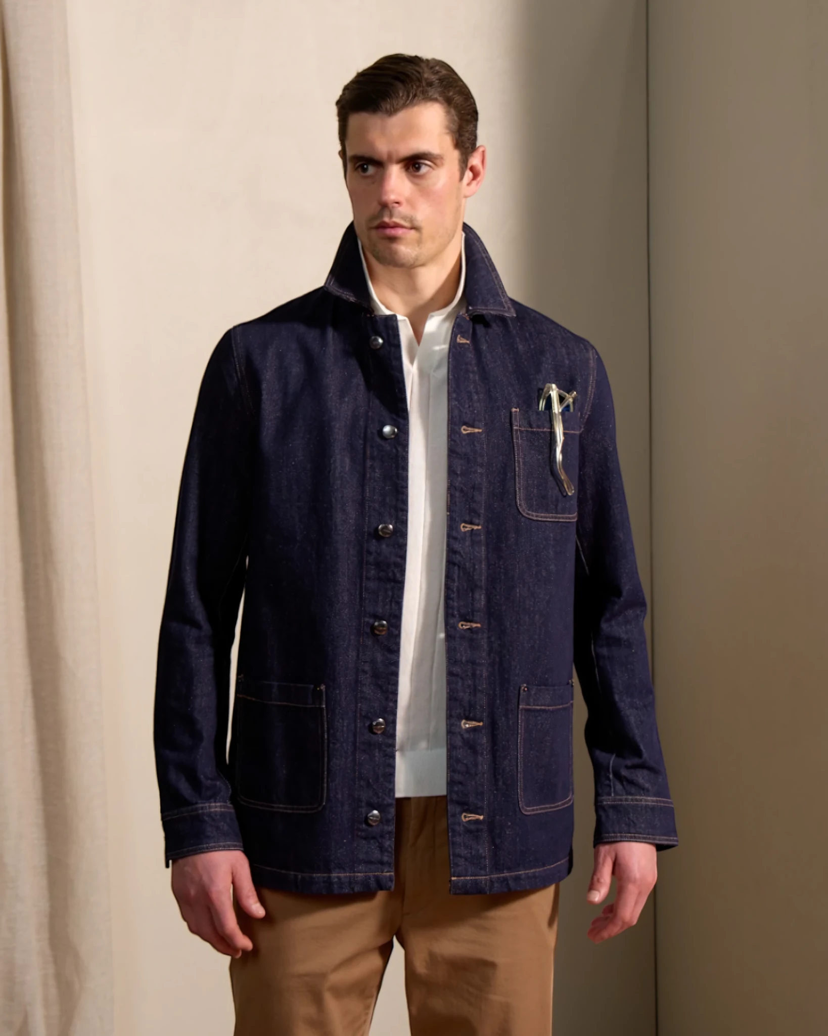 BEAUCAIRE Dark Denim Jacket INDIGO - Henry Bucks